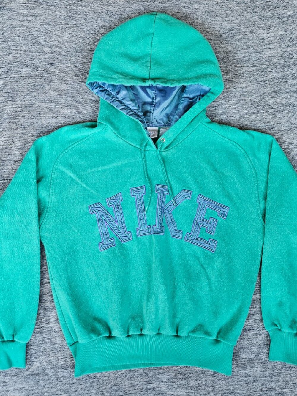 Vintage Nike Hoodie Men's Small Green 90s Spell Out Logo Pullover Y2K VTG RARE